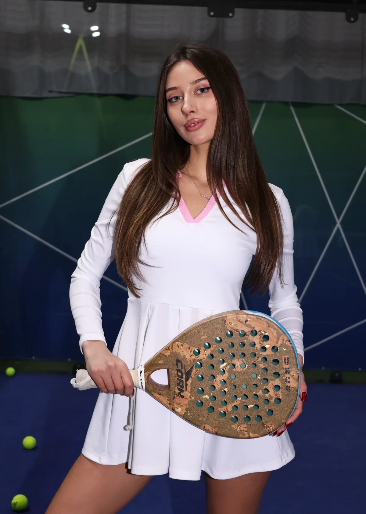 Сукня White Classic, рожевий комір